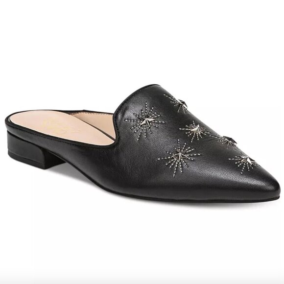 Franco Sarto Shoes - CLEARANCE!! Franco Sarto Samanta Studded Starburst Mules - Black and Gold -  7